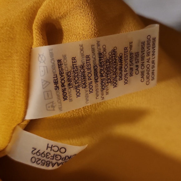 Mustard/Gold Calvin Klein balloon sleeve blouse L - Picture 3 of 9
